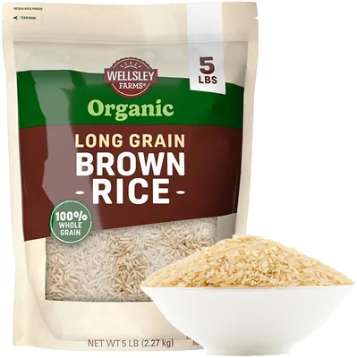 Wellsley Farms Organic Long Grain Brown Rice, 5 lb bag