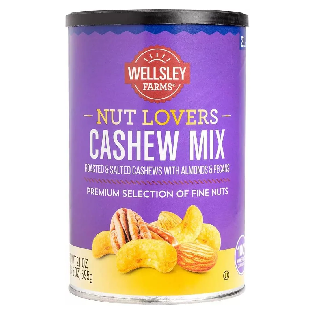 Wellsley Farms Nut Lovers Cashew Mix, 21 oz can