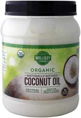 Wellsley Farms Organic Refined Coconut Oil, 56 fl oz tub