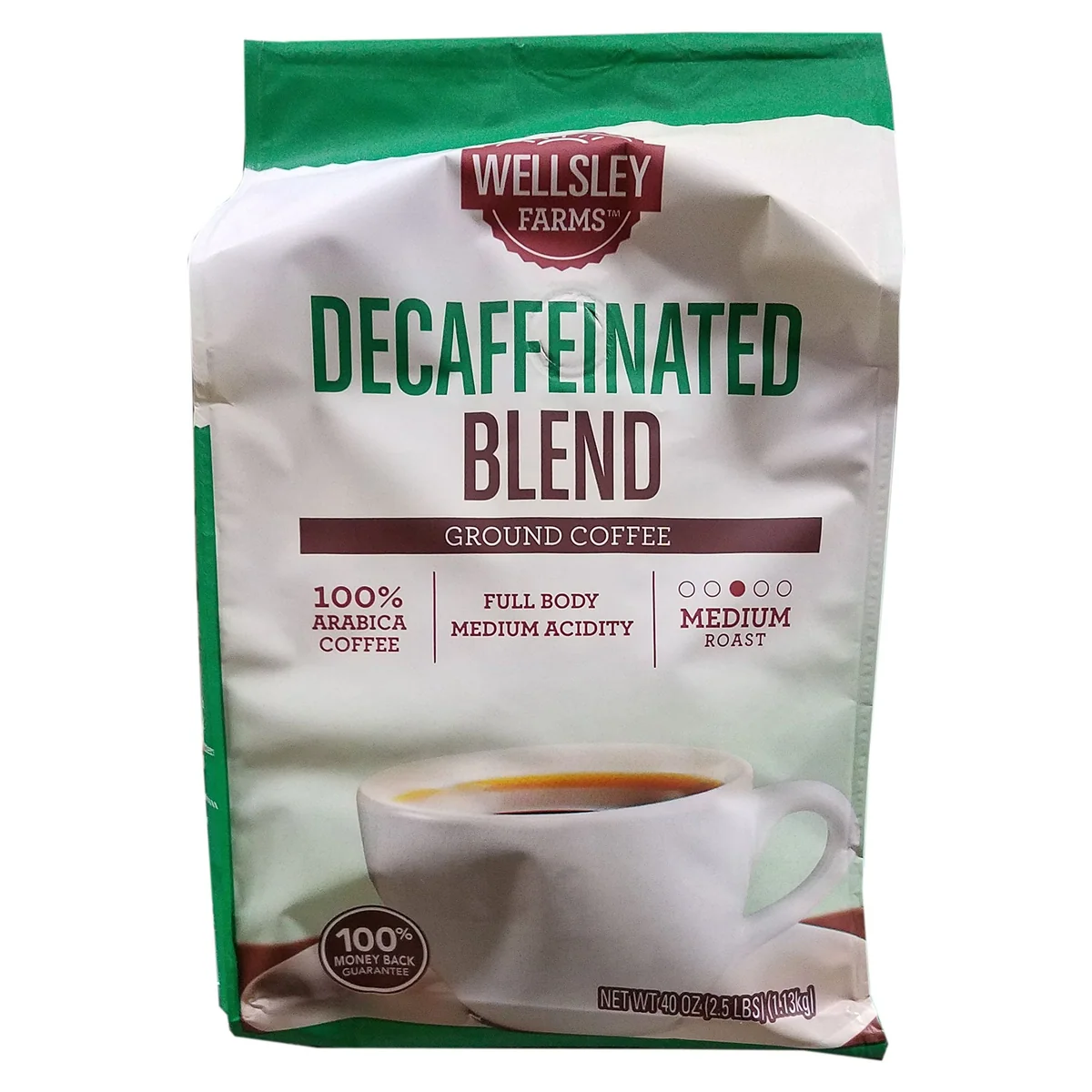 Wellsley Farms Decaffeinated Blend Ground Coffee, 40 oz bag