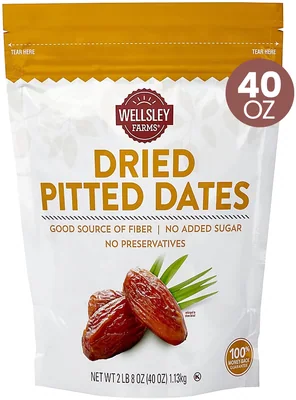 Wellsley Farms Dried Pitted Dates, 40 oz bag