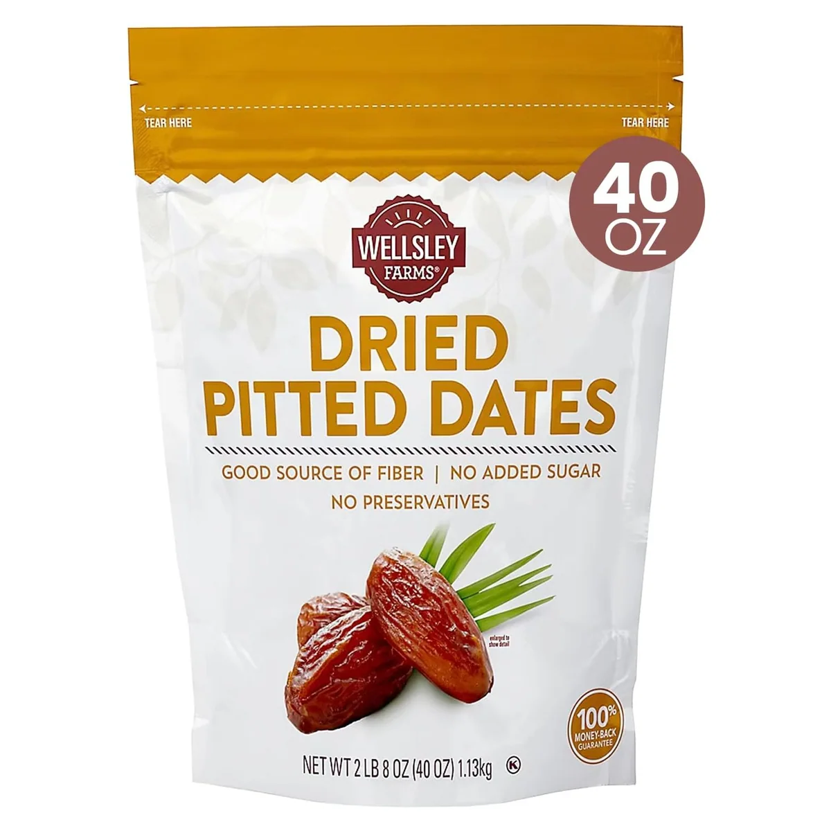 Wellsley Farms Dried Pitted Dates, 40 oz bag
