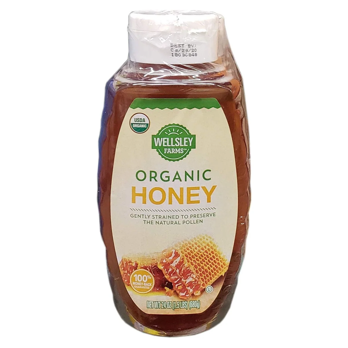 Wellsley Farms Organic Honey, 24 oz bottle