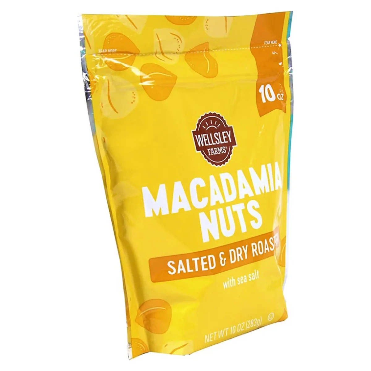 Wellsley Farms Macadamia Nuts, Salted & Dry Roasted, 10 oz pouch