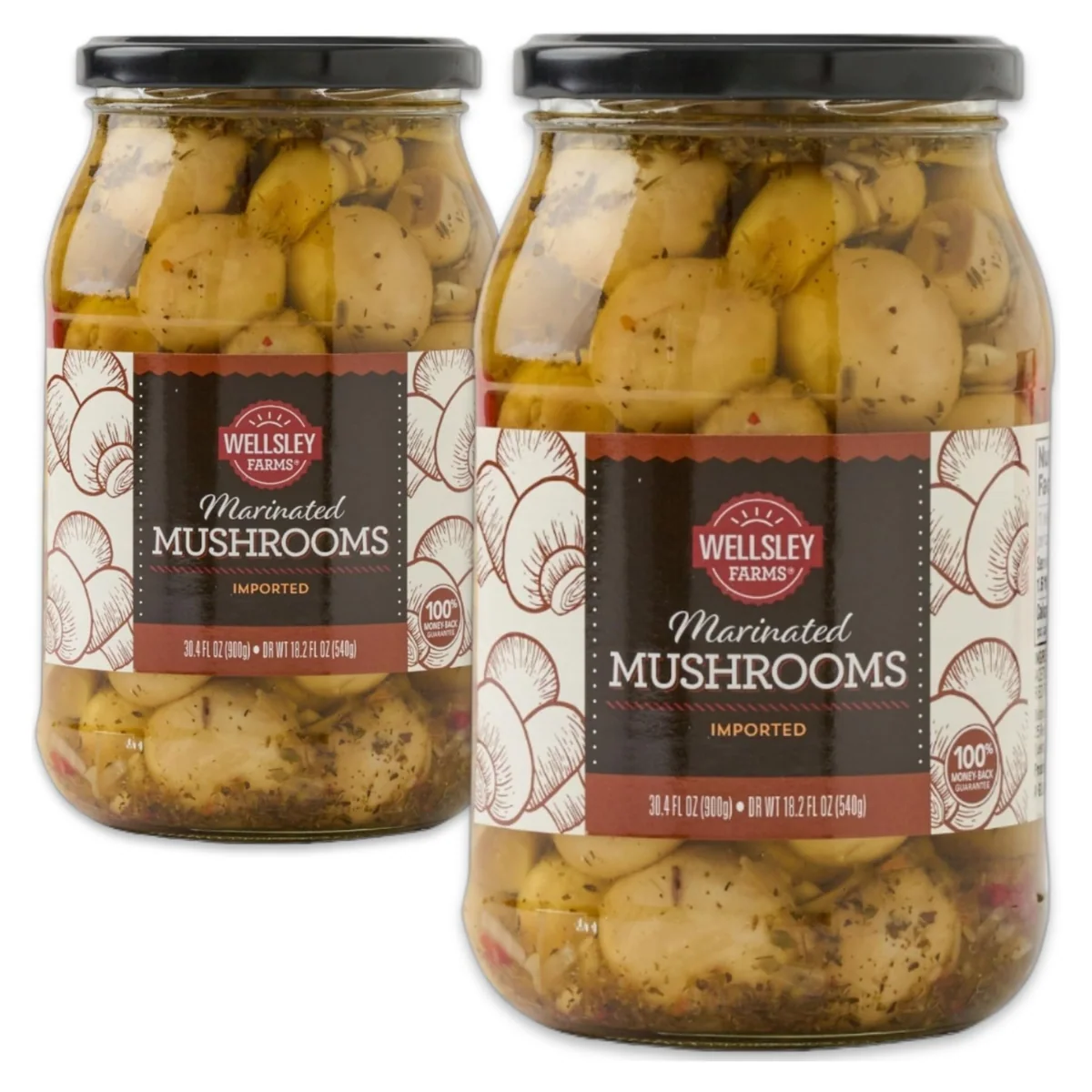 Wellsley Farms Marinated Mushrooms, 30.4 oz jar