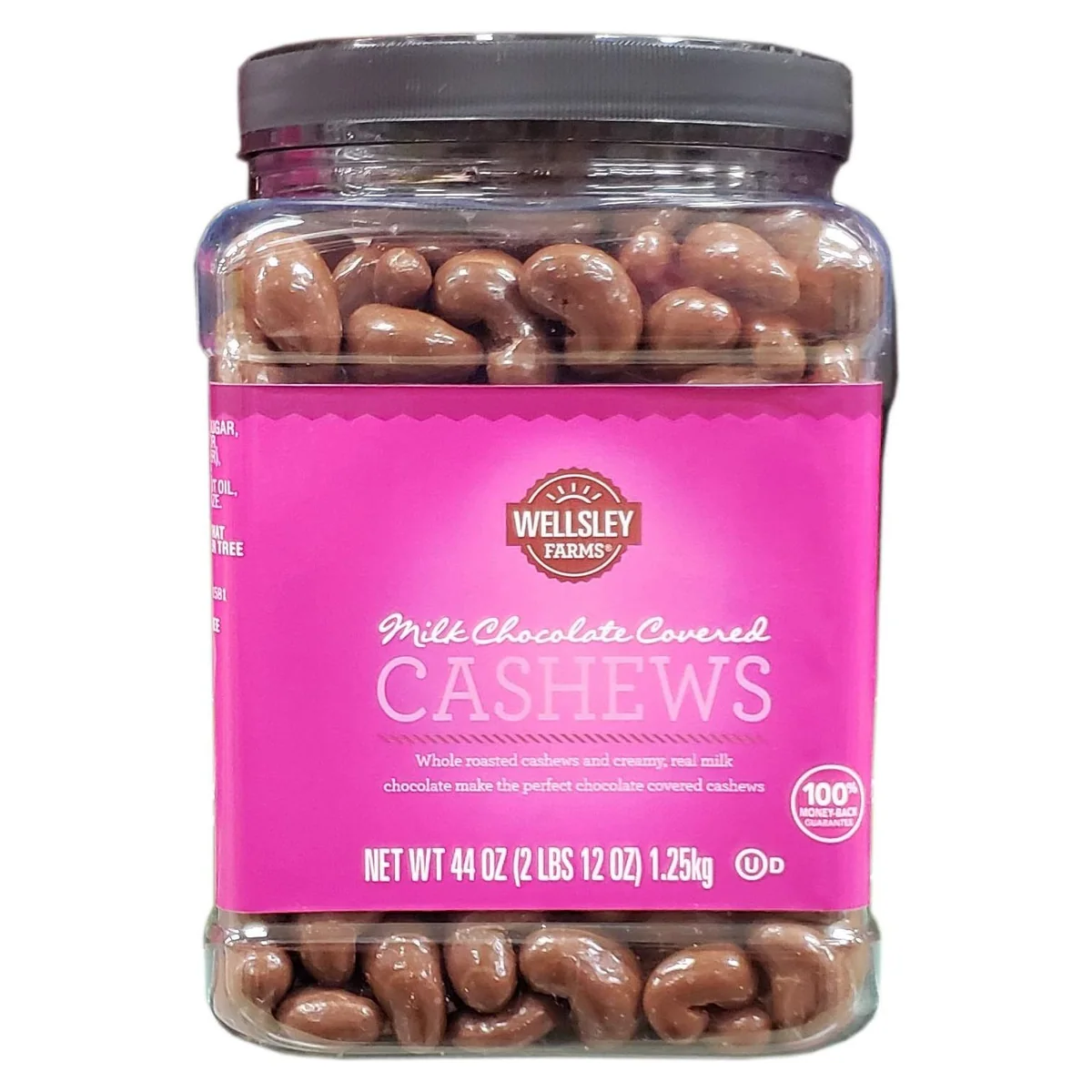 Wellsley Farms Milk Chocolate Covered Cashews, 44 oz jar