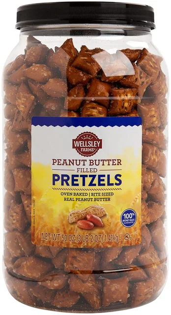 Wellsley Farms Peanut Butter Filled Pretzels, 37 oz jar