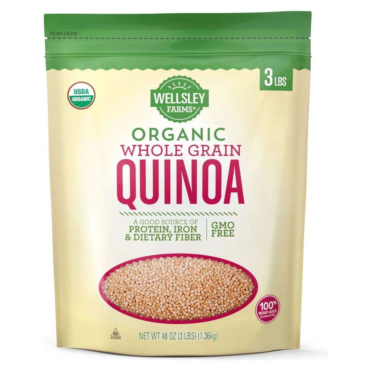 Wellsley Farms Organic Whole Grain Quinoa, 3 lb bag