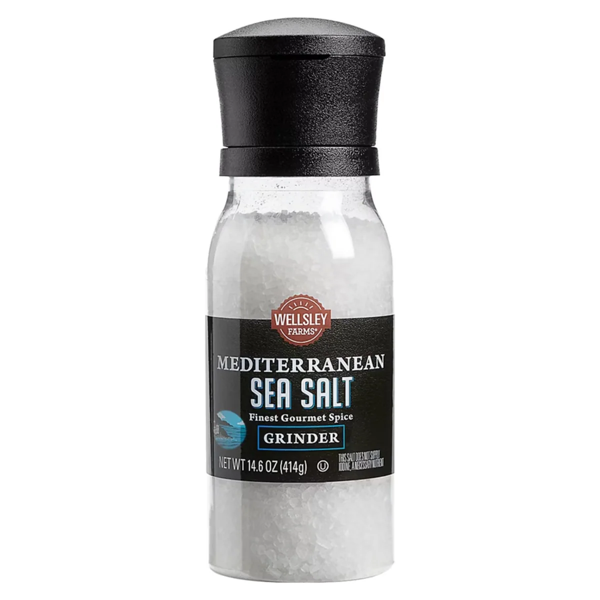 Wellsley Farms Mediterranean Sea Salt Grinder, 14.6 oz grinder